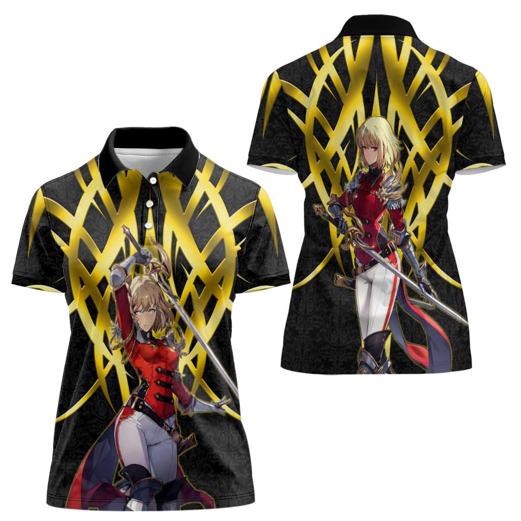 Cha Hae In Solo Leveling Women Polo Shirt Golden Bladecore Anime Style