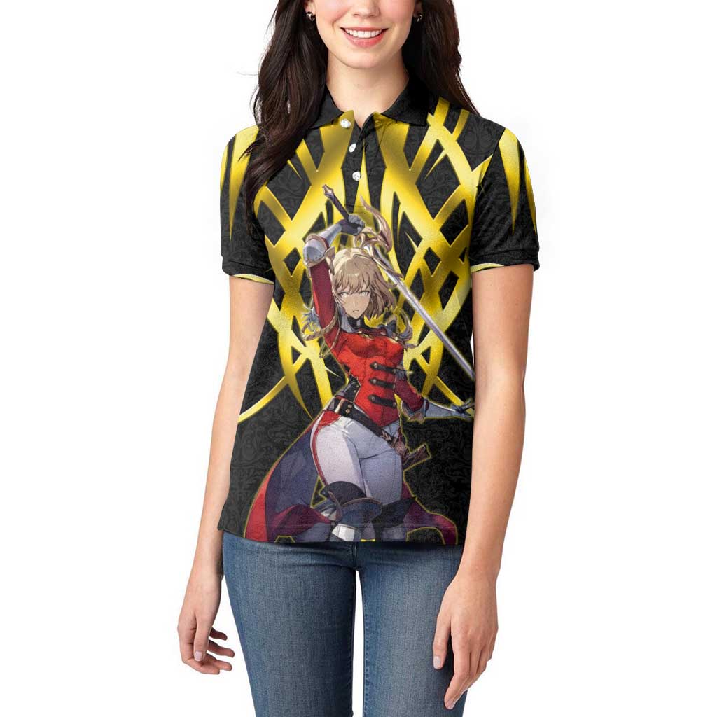 Cha Hae In Solo Leveling Women Polo Shirt Golden Bladecore Anime Style