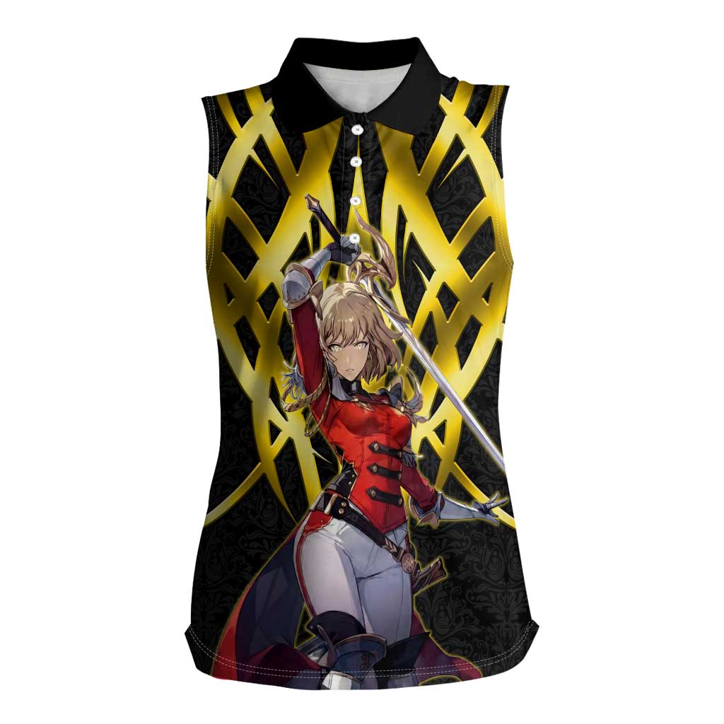 Cha Hae In Solo Leveling Women Sleeveless Polo Shirt Golden Bladecore Anime Style