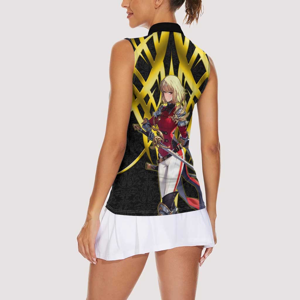 Cha Hae In Solo Leveling Women Sleeveless Polo Shirt Golden Bladecore Anime Style