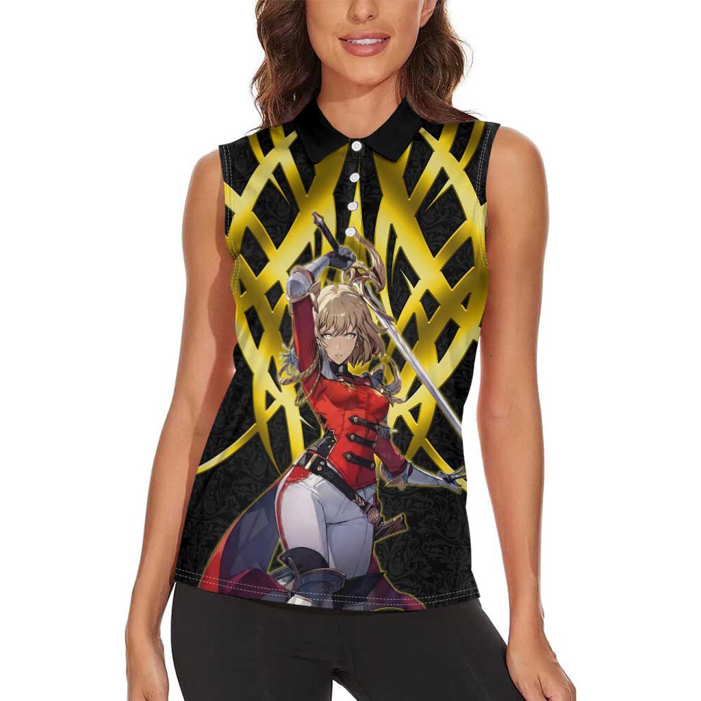 Cha Hae In Solo Leveling Women Sleeveless Polo Shirt Golden Bladecore Anime Style