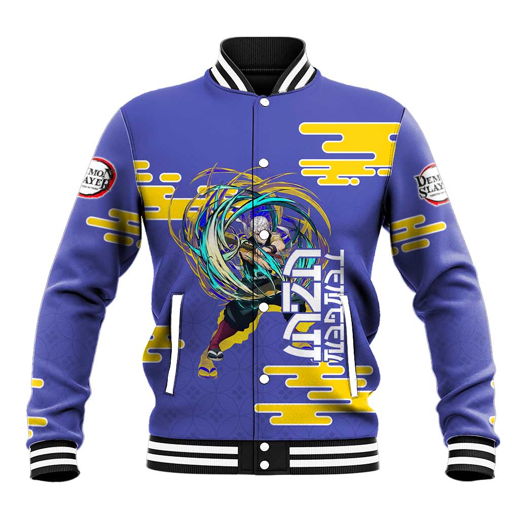Tengen Uzui Demon Slayer Baseball Jacket Vibrant Anime Soundwave Style
