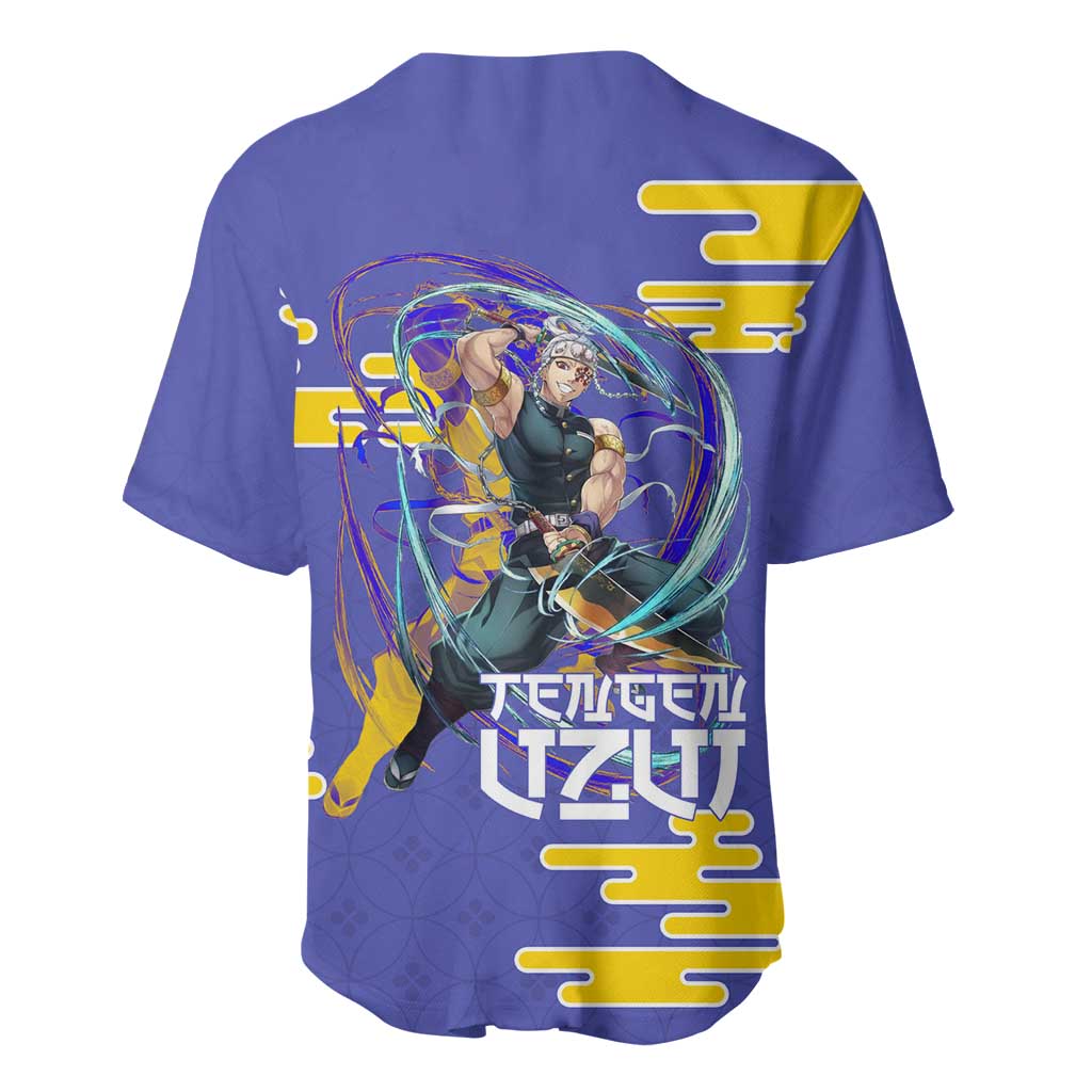 Tengen Uzui Demon Slayer Baseball Jersey Vibrant Anime Soundwave Style