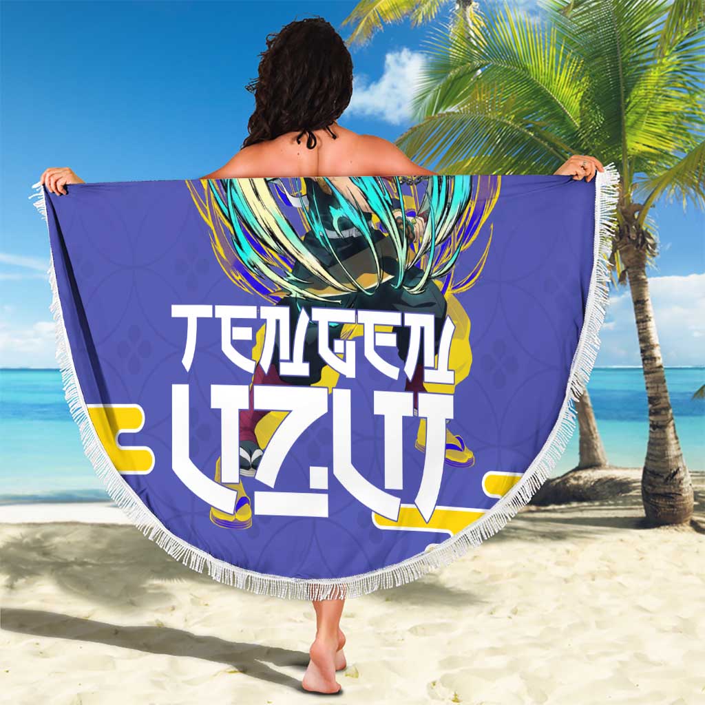 Tengen Uzui Demon Slayer Beach Blanket Vibrant Anime Soundwave Style