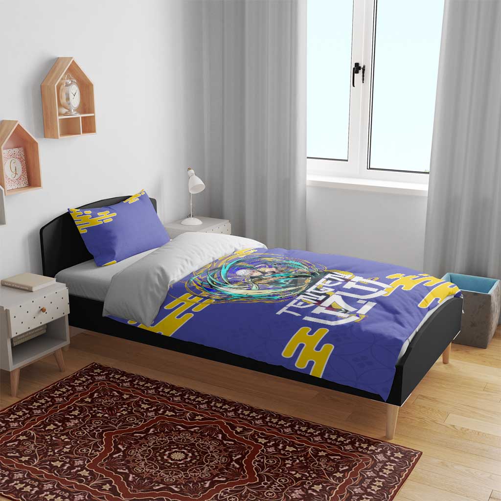 Tengen Uzui Demon Slayer Bedding Set Vibrant Anime Soundwave Style