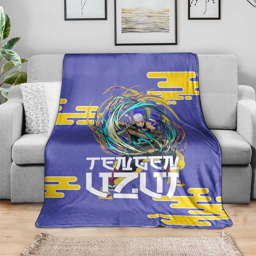 Tengen Uzui Demon Slayer Blanket Vibrant Anime Soundwave Style