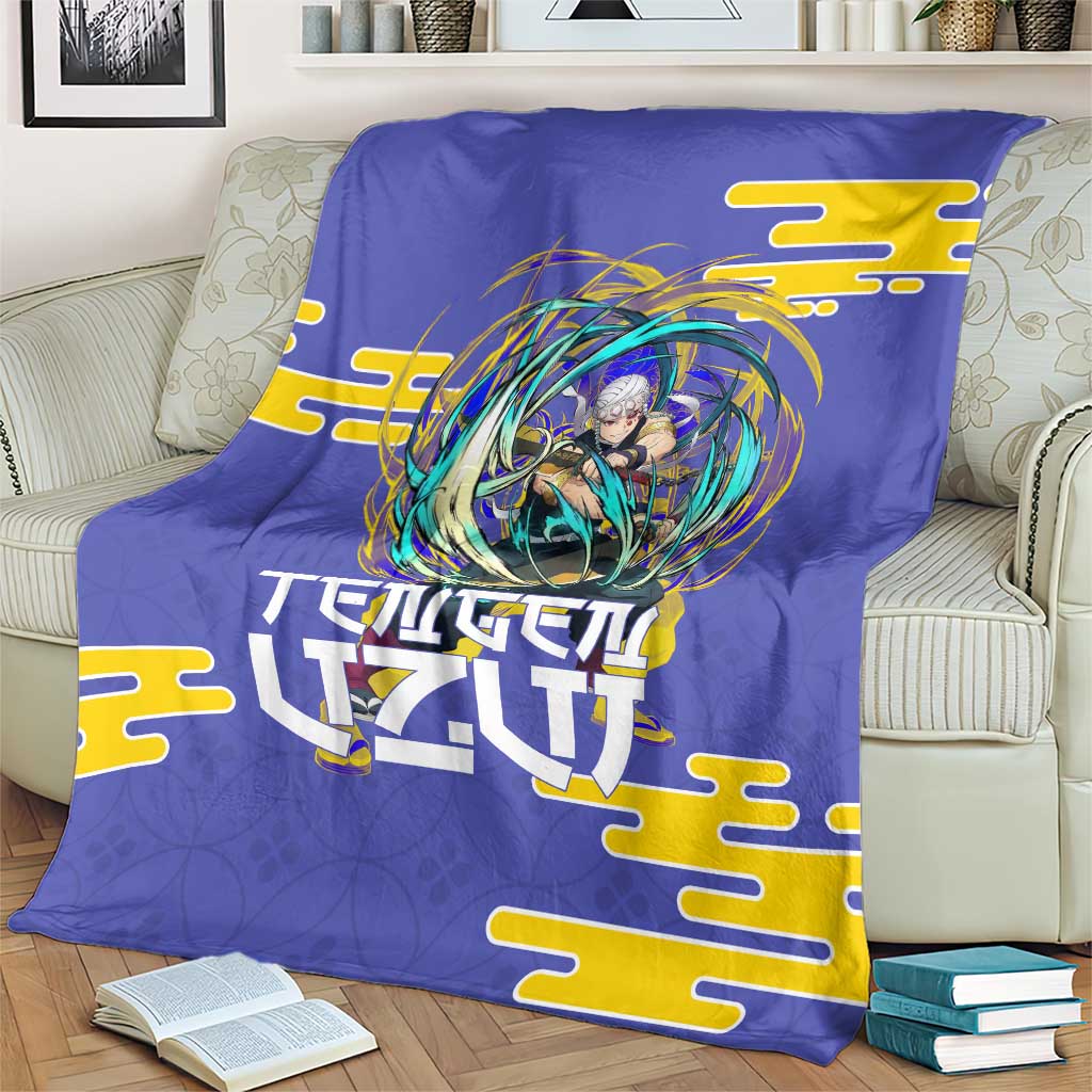 Tengen Uzui Demon Slayer Blanket Vibrant Anime Soundwave Style