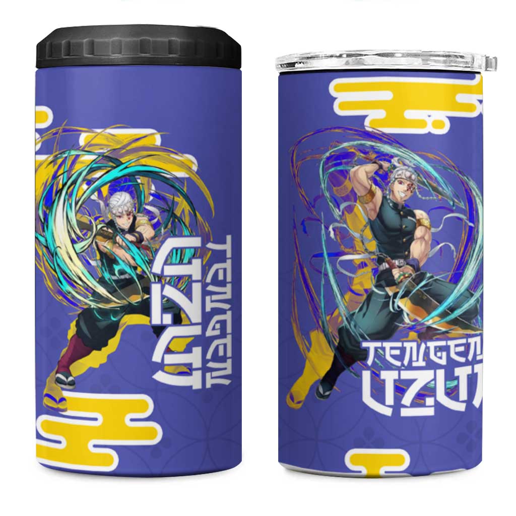 Tengen Uzui Demon Slayer 4 in 1 Can Cooler Tumbler Vibrant Anime Soundwave Style