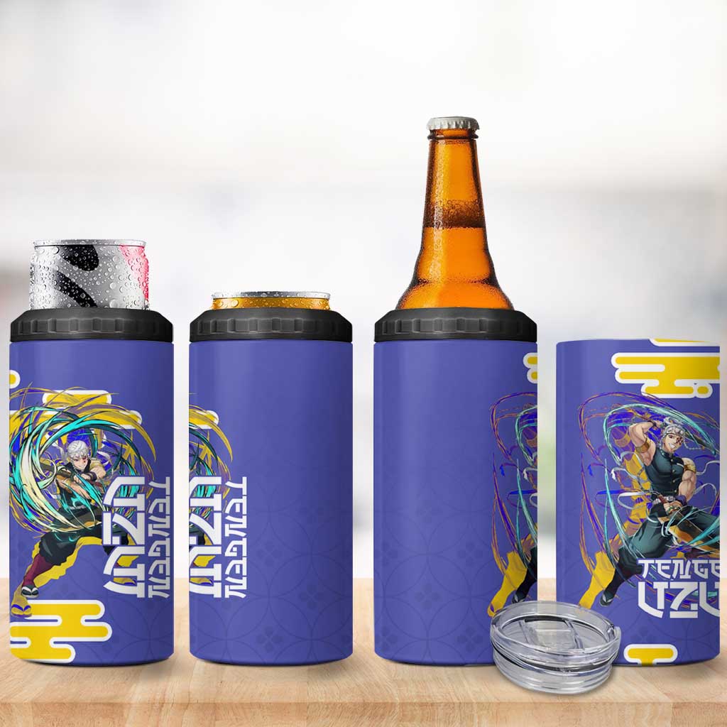 Tengen Uzui Demon Slayer 4 in 1 Can Cooler Tumbler Vibrant Anime Soundwave Style