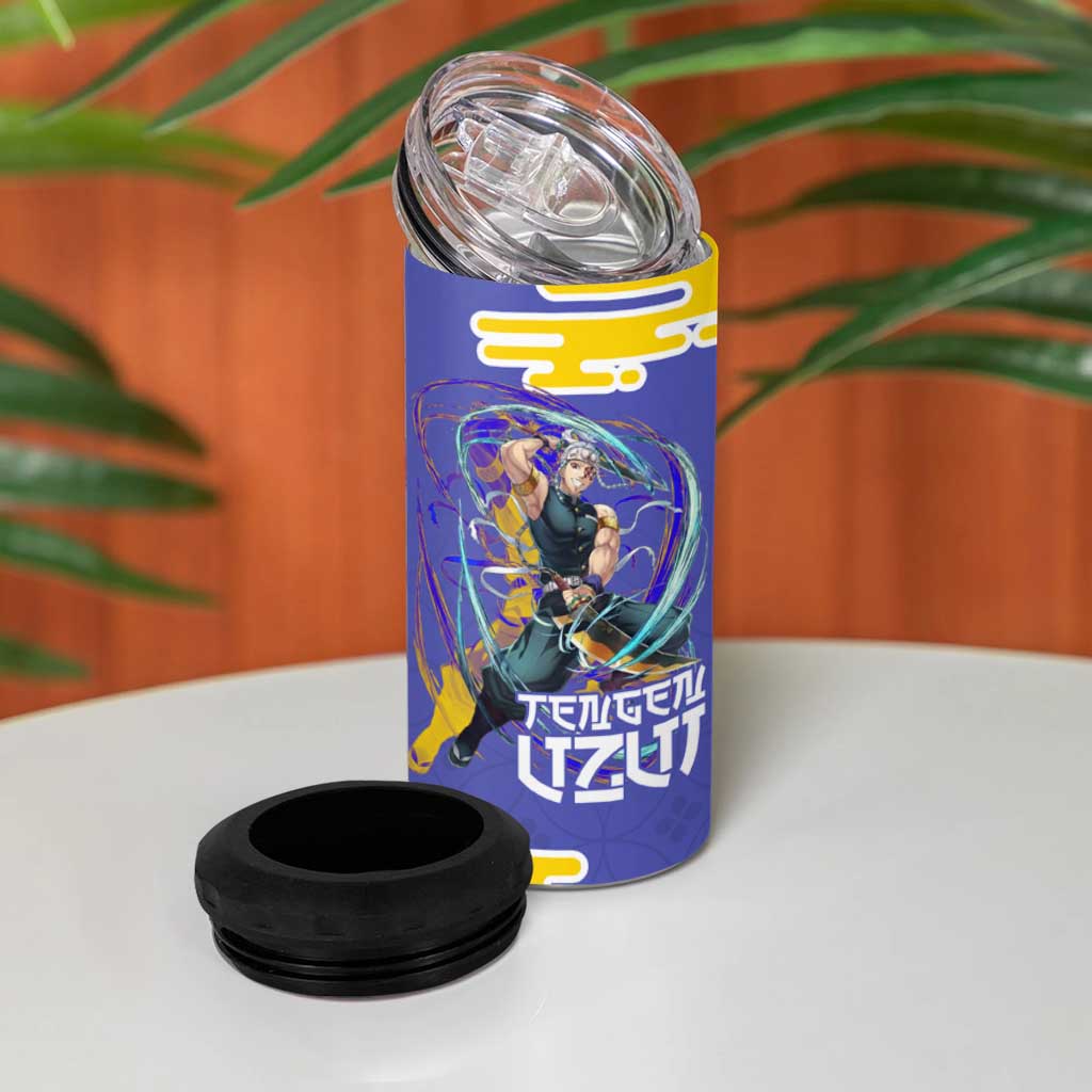 Tengen Uzui Demon Slayer 4 in 1 Can Cooler Tumbler Vibrant Anime Soundwave Style