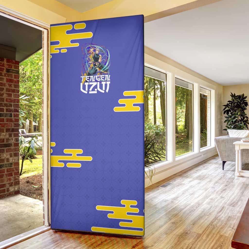 Tengen Uzui Demon Slayer Door Cover Vibrant Anime Soundwave Style