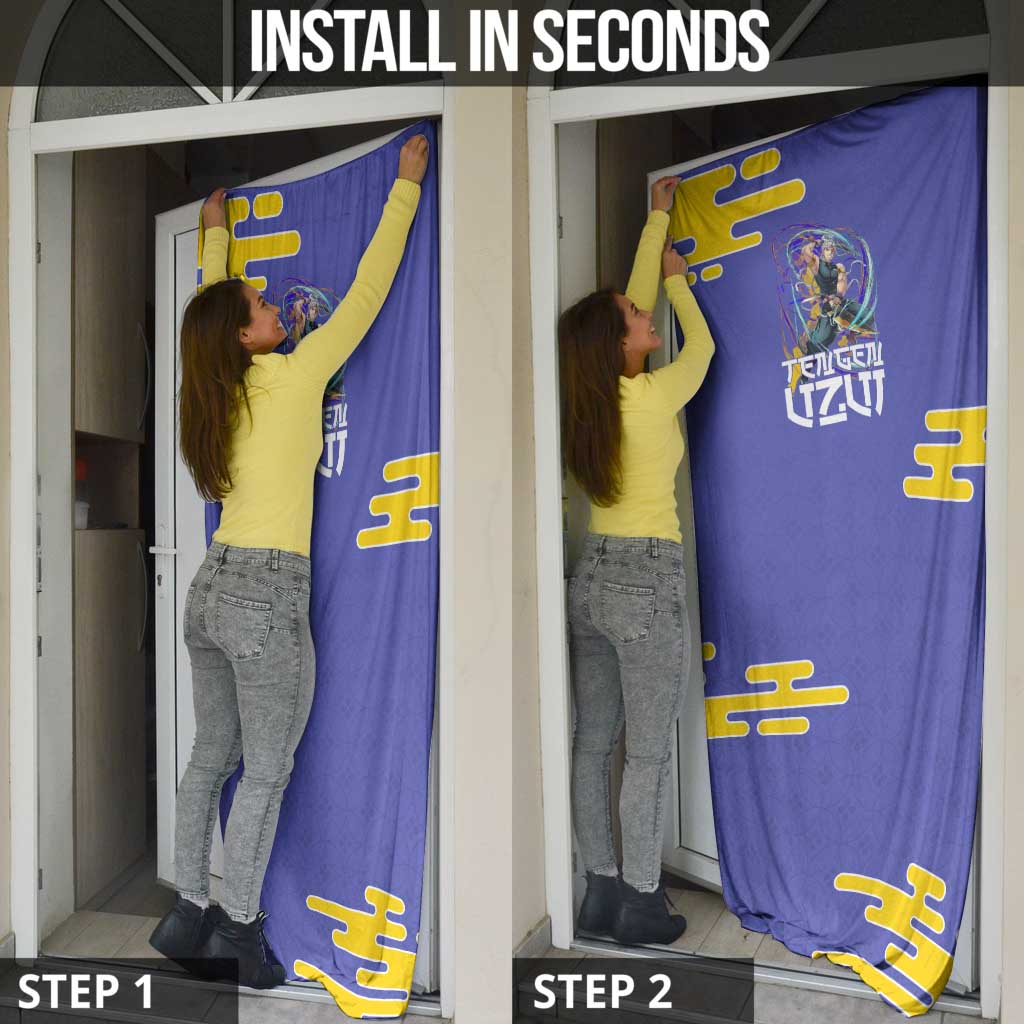 Tengen Uzui Demon Slayer Door Cover Vibrant Anime Soundwave Style
