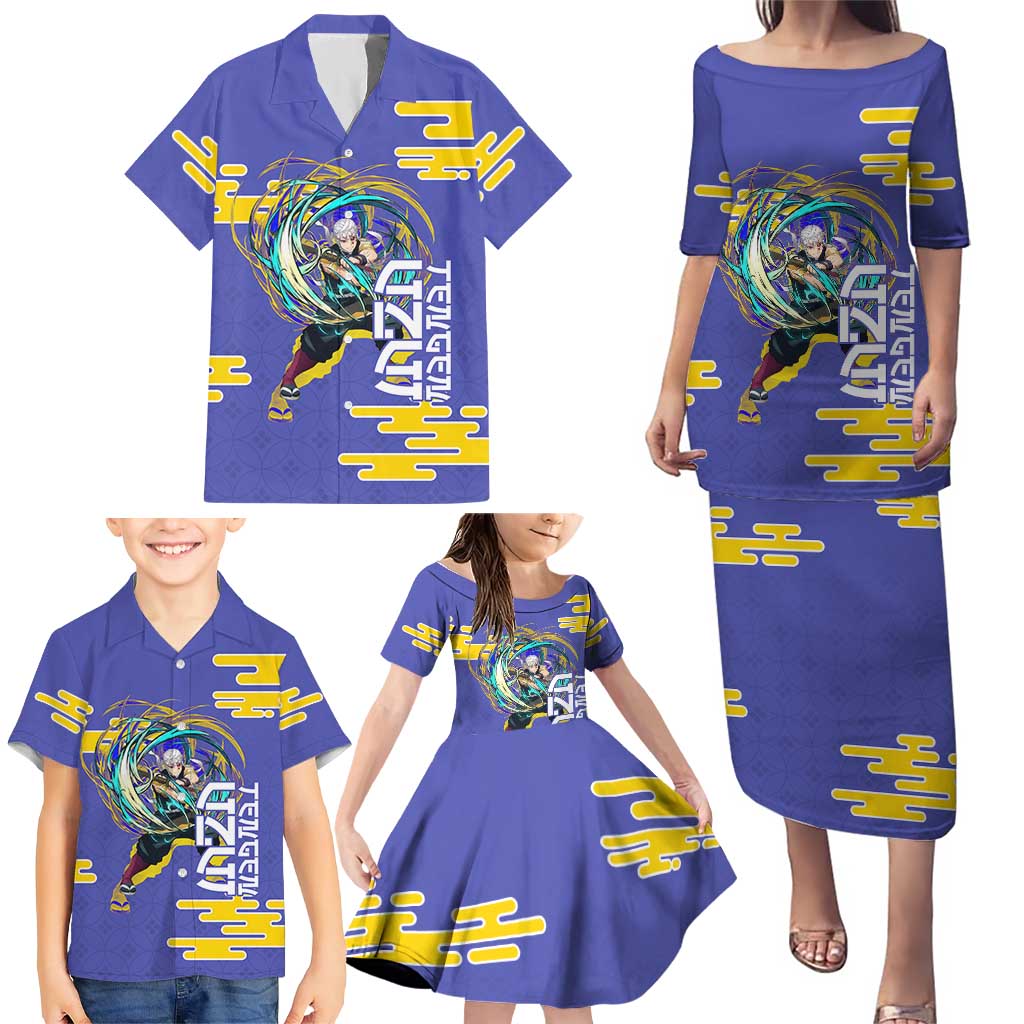 Tengen Uzui Demon Slayer Family Matching Puletasi and Hawaiian Shirt Vibrant Anime Soundwave Style