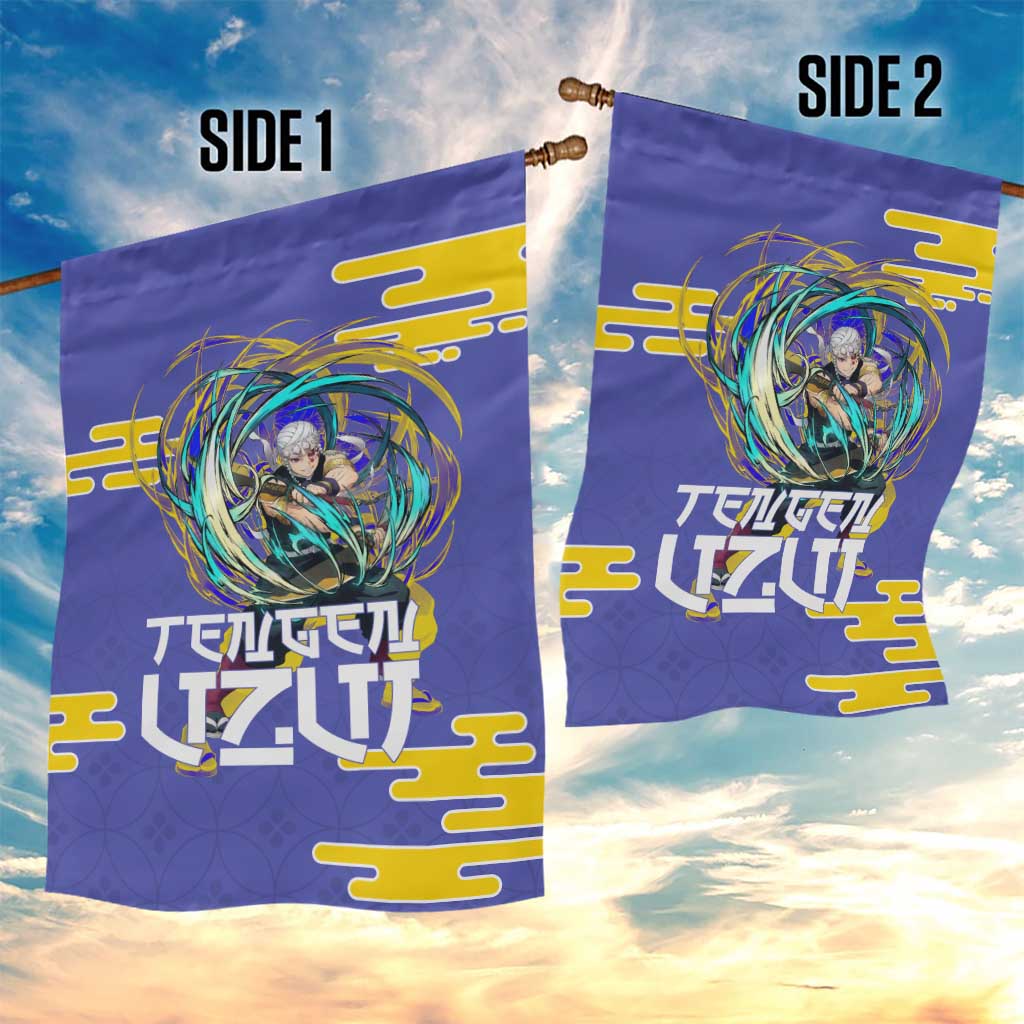 Tengen Uzui Demon Slayer Garden Flag Vibrant Anime Soundwave Style