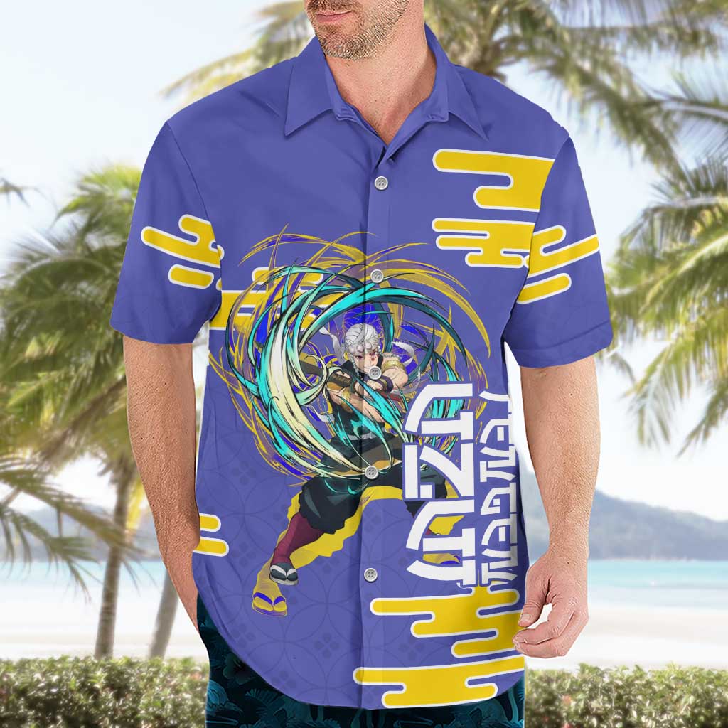 Tengen Uzui Demon Slayer Hawaiian Shirt Vibrant Anime Soundwave Style