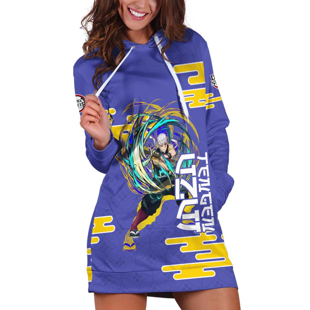 Tengen Uzui Demon Slayer Hoodie Dress Vibrant Anime Soundwave Style