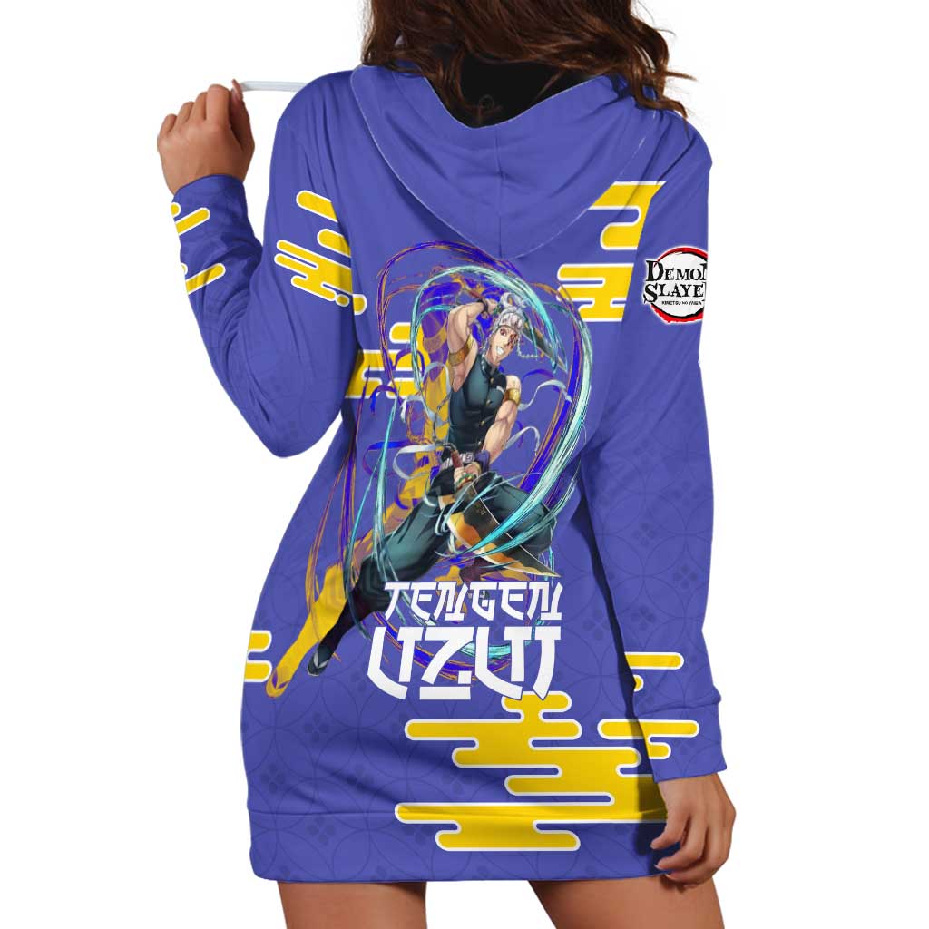 Tengen Uzui Demon Slayer Hoodie Dress Vibrant Anime Soundwave Style