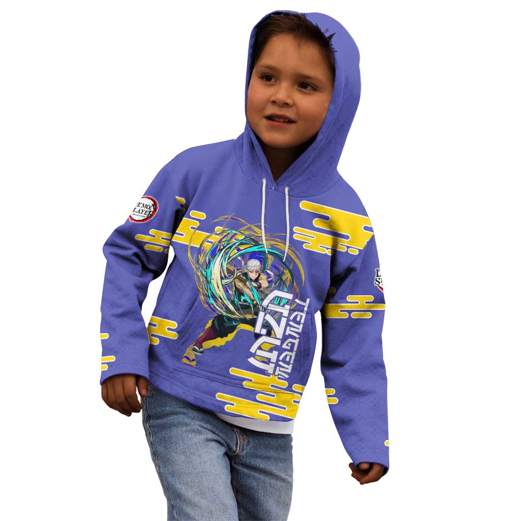 Tengen Uzui Demon Slayer Kid Hoodie Vibrant Anime Soundwave Style