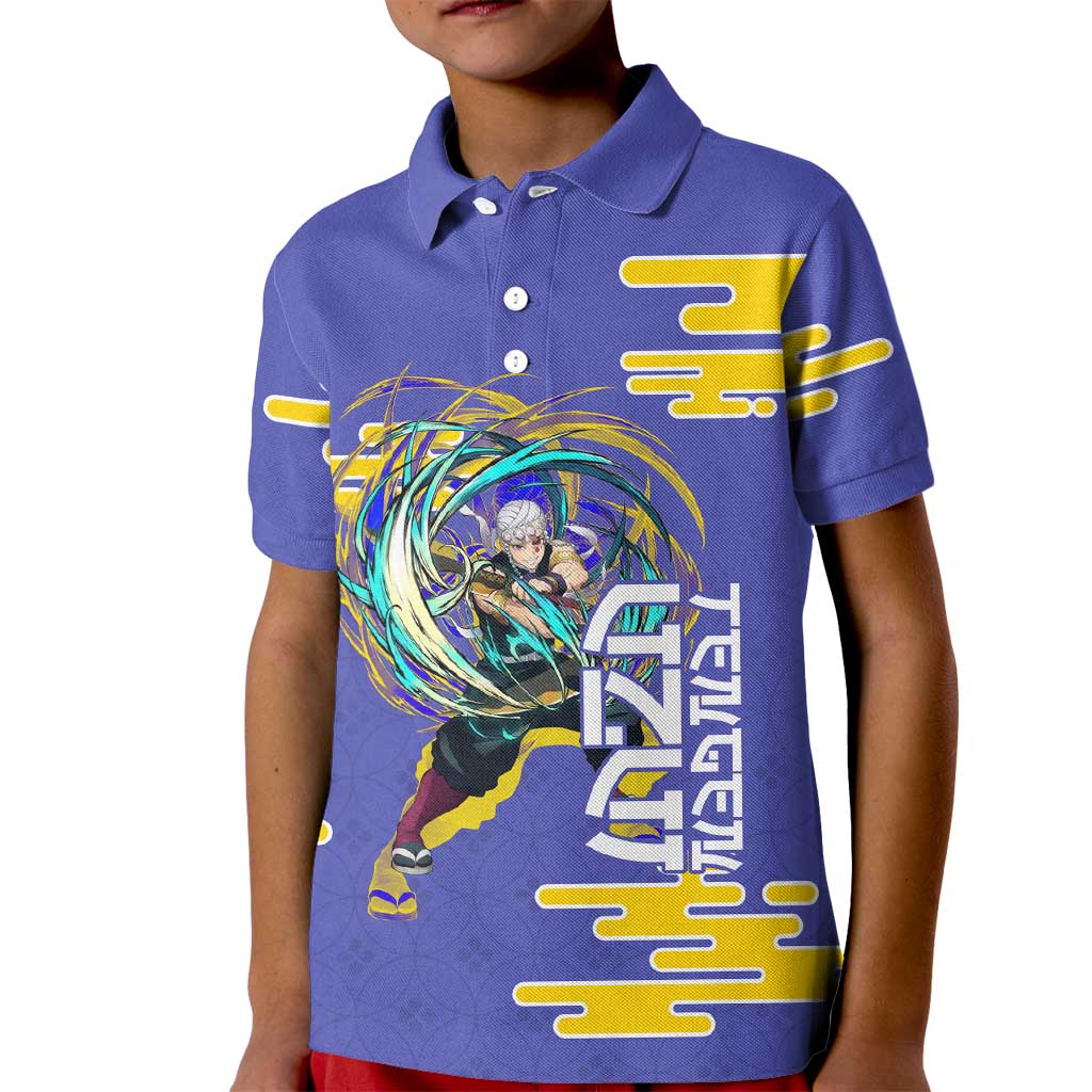 Tengen Uzui Demon Slayer Kid Polo Shirt Vibrant Anime Soundwave Style
