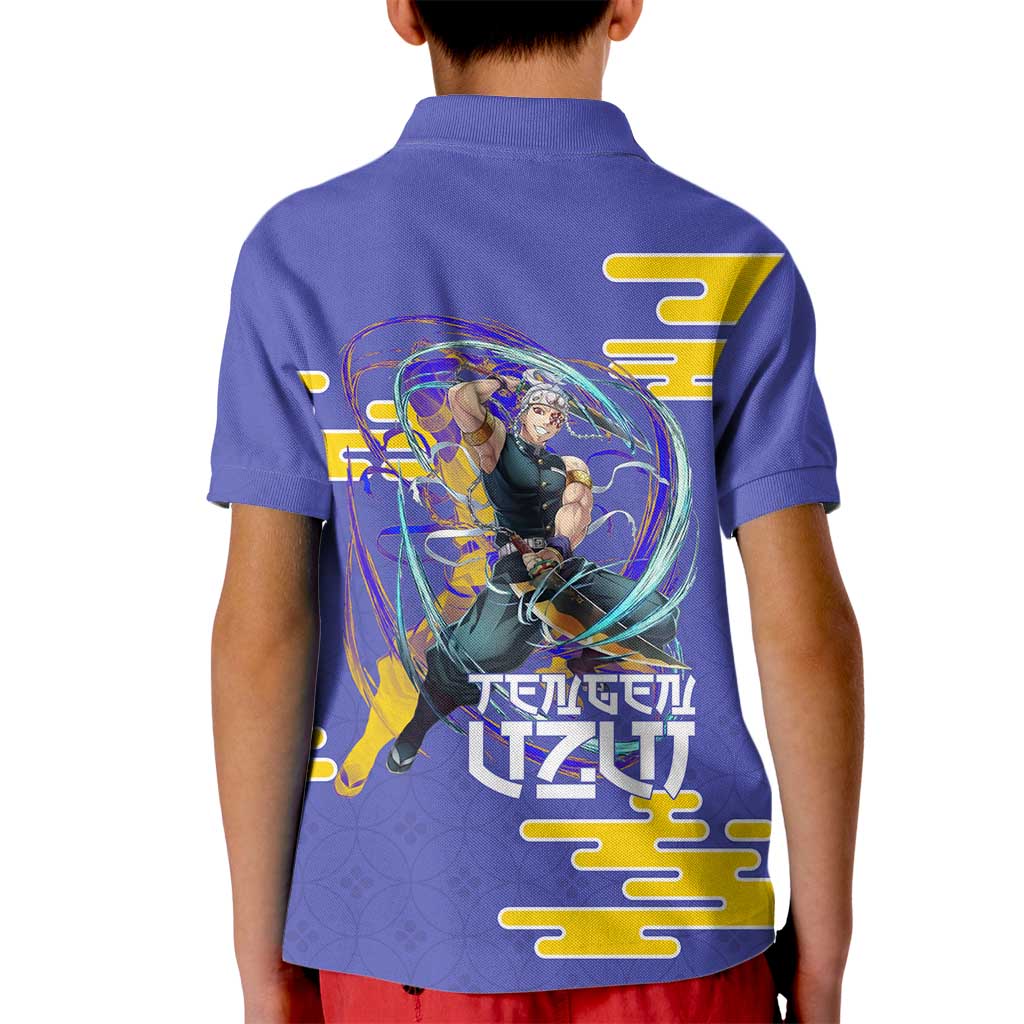 Tengen Uzui Demon Slayer Kid Polo Shirt Vibrant Anime Soundwave Style