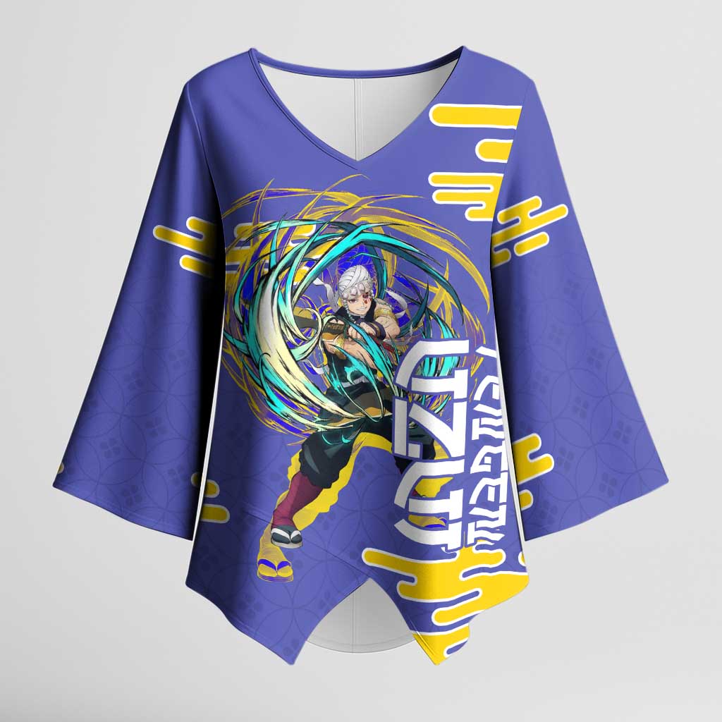Tengen Uzui Demon Slayer Kimono Sleeve Blouse Vibrant Anime Soundwave Style