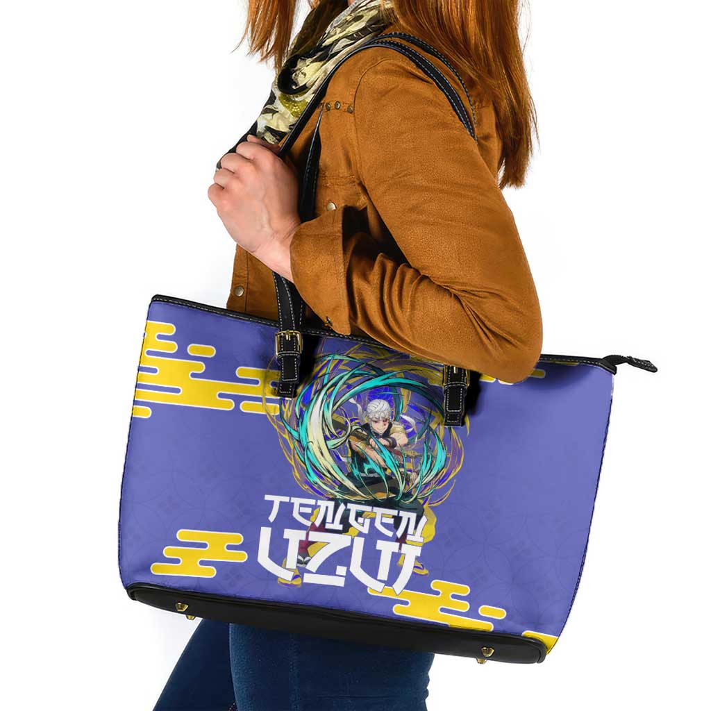 Tengen Uzui Demon Slayer Leather Tote Bag Vibrant Anime Soundwave Style