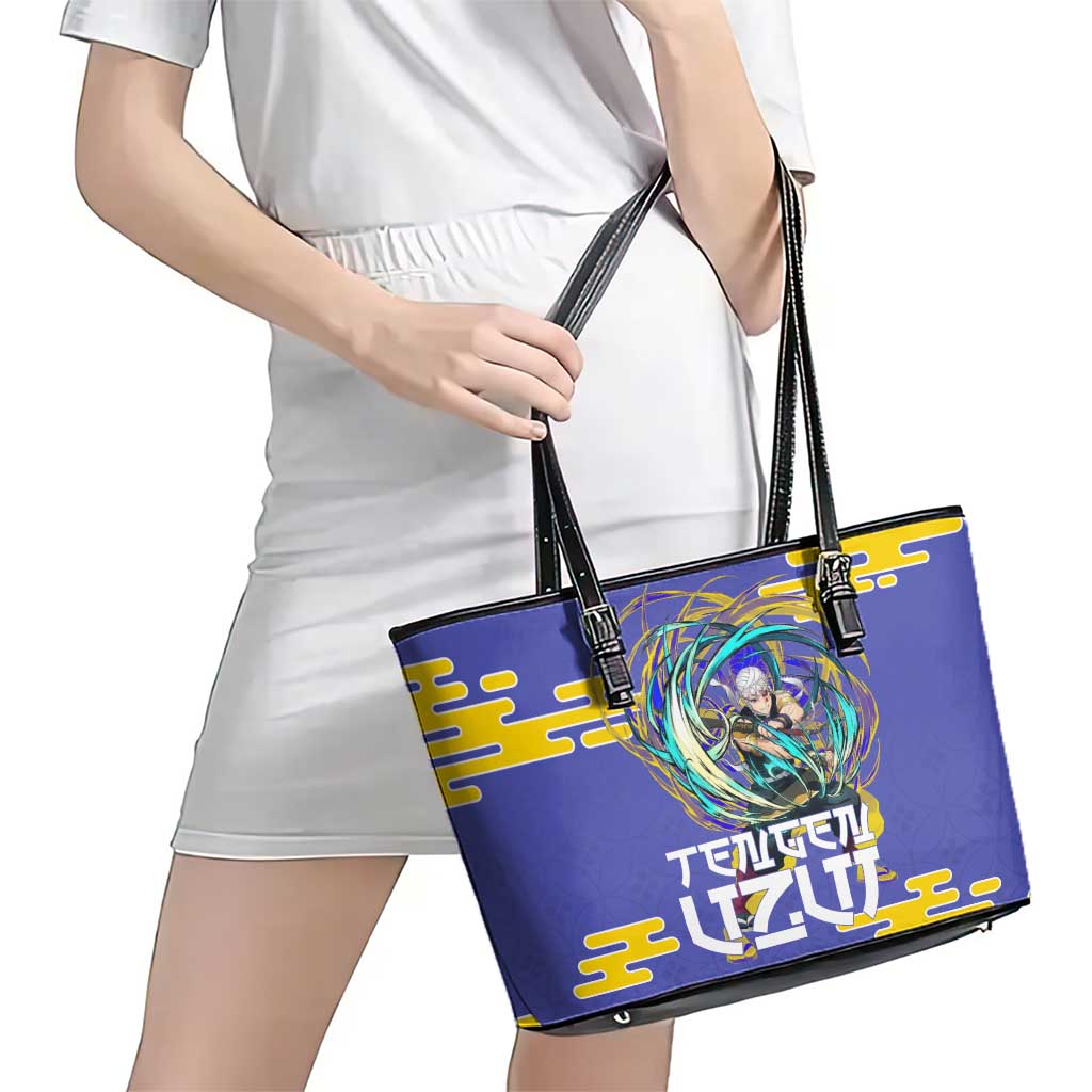 Tengen Uzui Demon Slayer Leather Tote Bag Vibrant Anime Soundwave Style