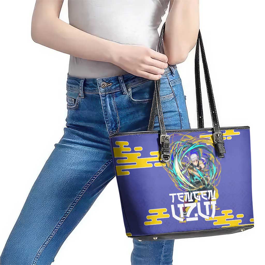Tengen Uzui Demon Slayer Leather Tote Bag Vibrant Anime Soundwave Style