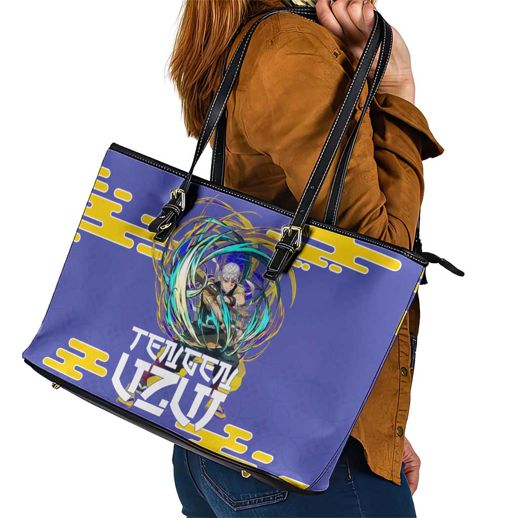 Tengen Uzui Demon Slayer Leather Tote Bag Vibrant Anime Soundwave Style