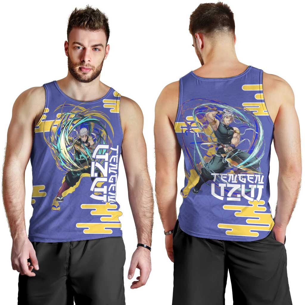 Tengen Uzui Demon Slayer Men Tank Top Vibrant Anime Soundwave Style