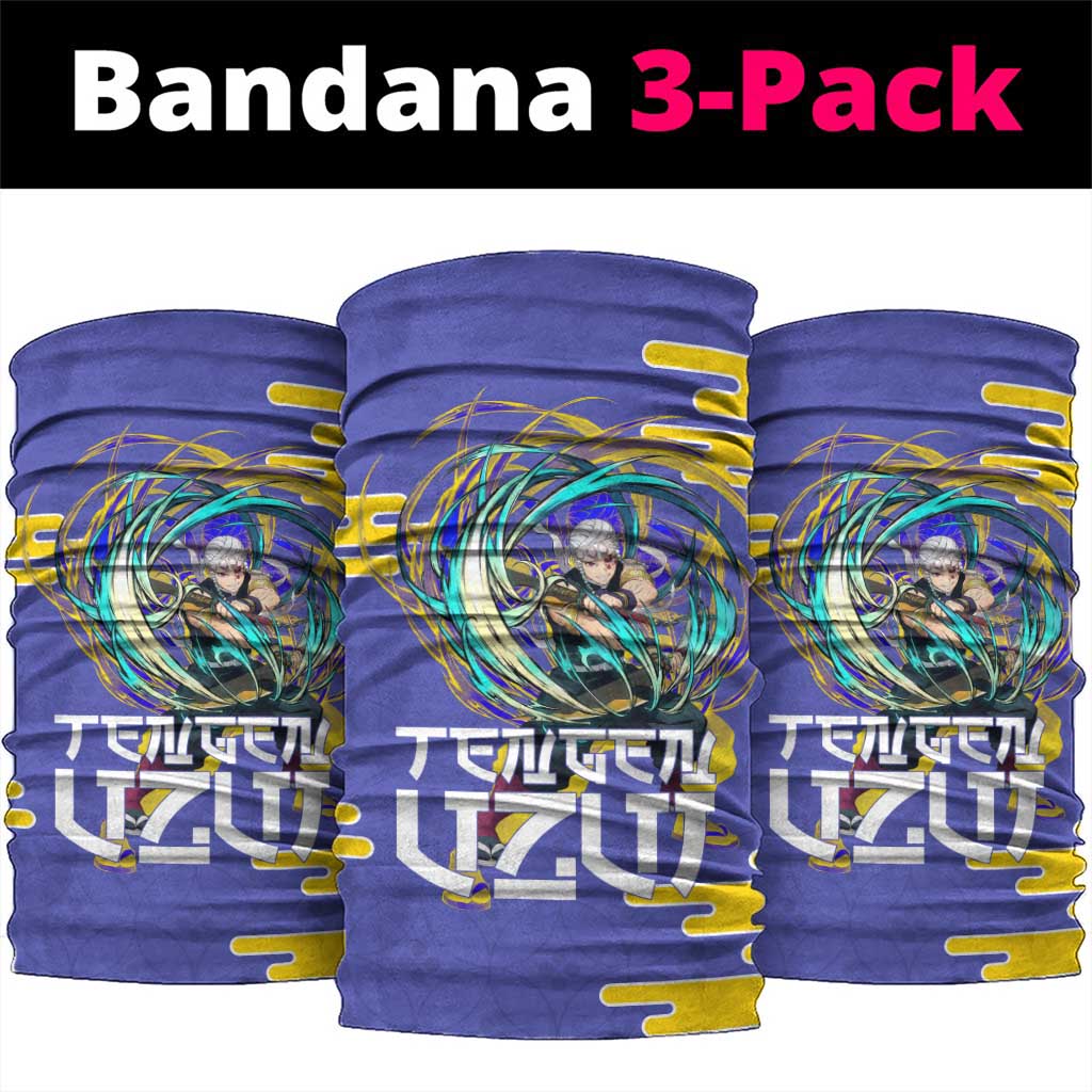 Tengen Uzui Demon Slayer Neck Gaiter Vibrant Anime Soundwave Style