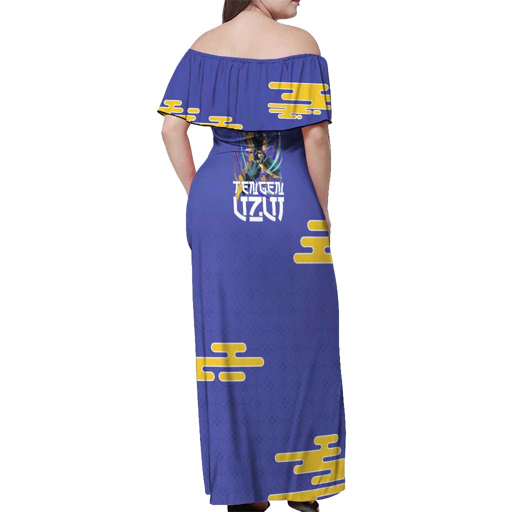 Tengen Uzui Demon Slayer Off Shoulder Maxi Dress Vibrant Anime Soundwave Style