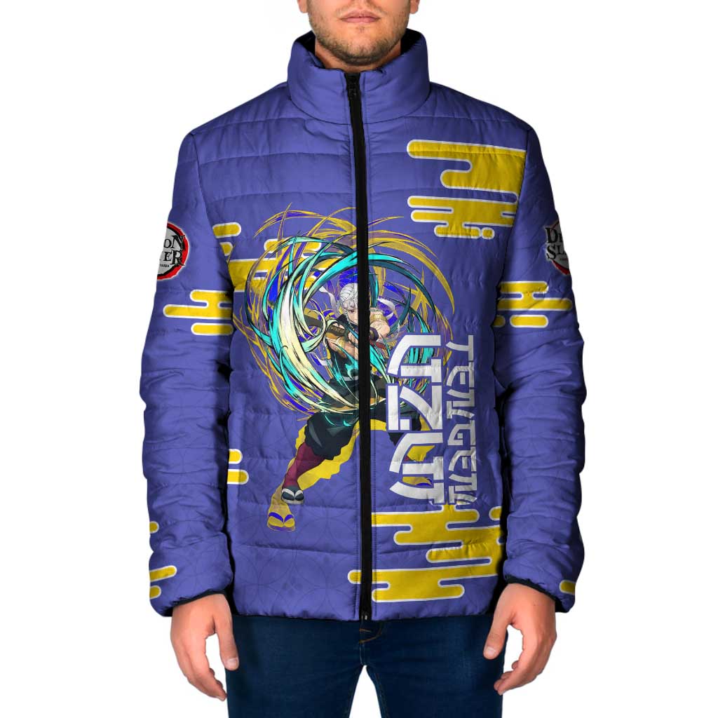 Tengen Uzui Demon Slayer Padded Jacket Vibrant Anime Soundwave Style