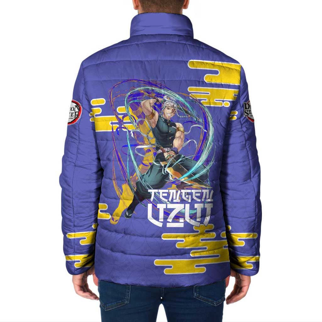 Tengen Uzui Demon Slayer Padded Jacket Vibrant Anime Soundwave Style