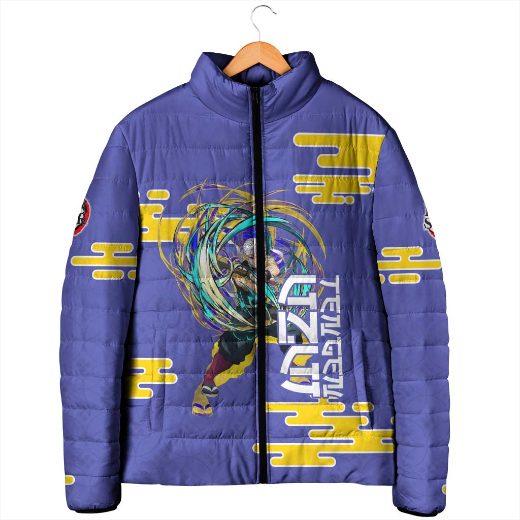 Tengen Uzui Demon Slayer Padded Jacket Vibrant Anime Soundwave Style