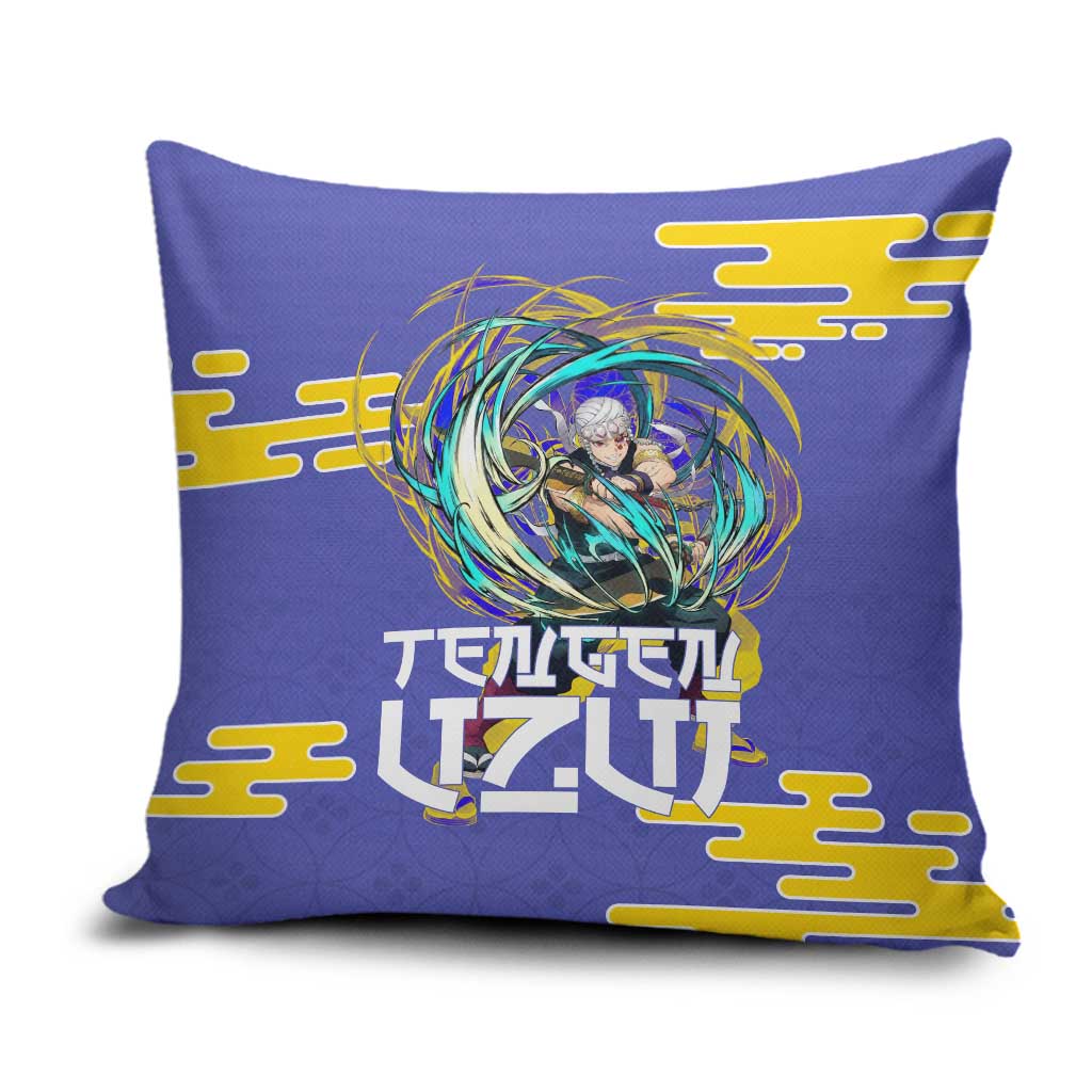 Tengen Uzui Demon Slayer Pillow Cover Vibrant Anime Soundwave Style