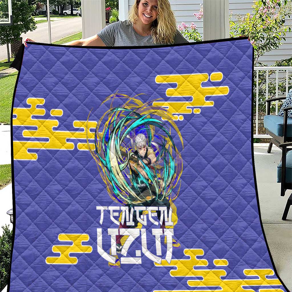 Tengen Uzui Demon Slayer Quilt Vibrant Anime Soundwave Style