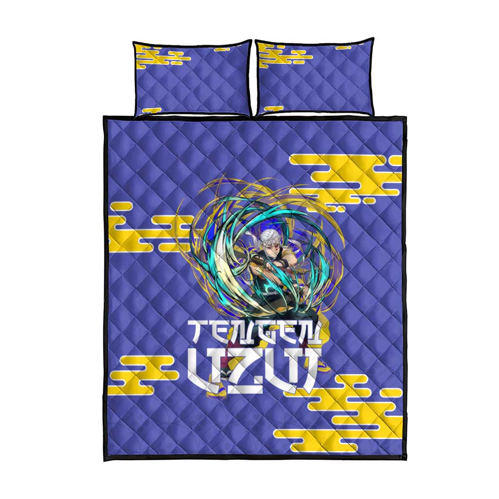 Tengen Uzui Demon Slayer Quilt Bed Set Vibrant Anime Soundwave Style