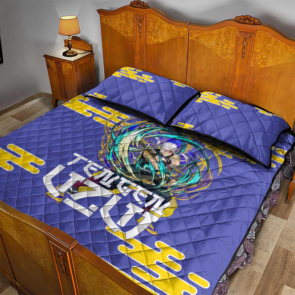 Tengen Uzui Demon Slayer Quilt Bed Set Vibrant Anime Soundwave Style