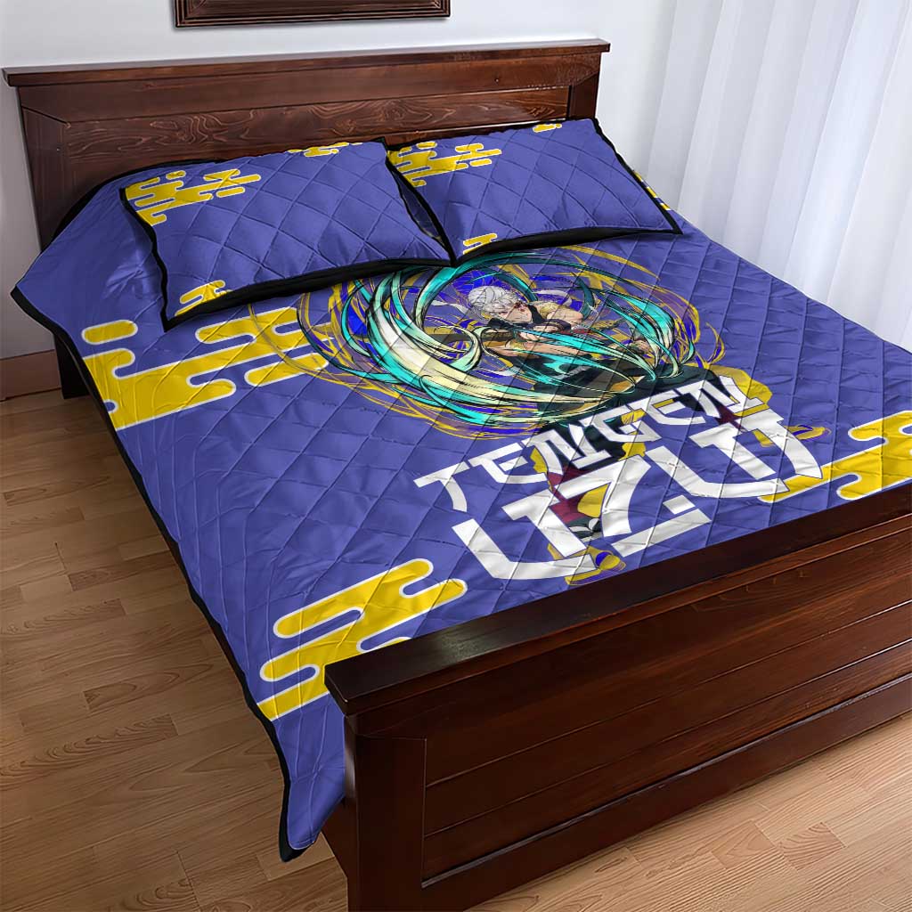 Tengen Uzui Demon Slayer Quilt Bed Set Vibrant Anime Soundwave Style
