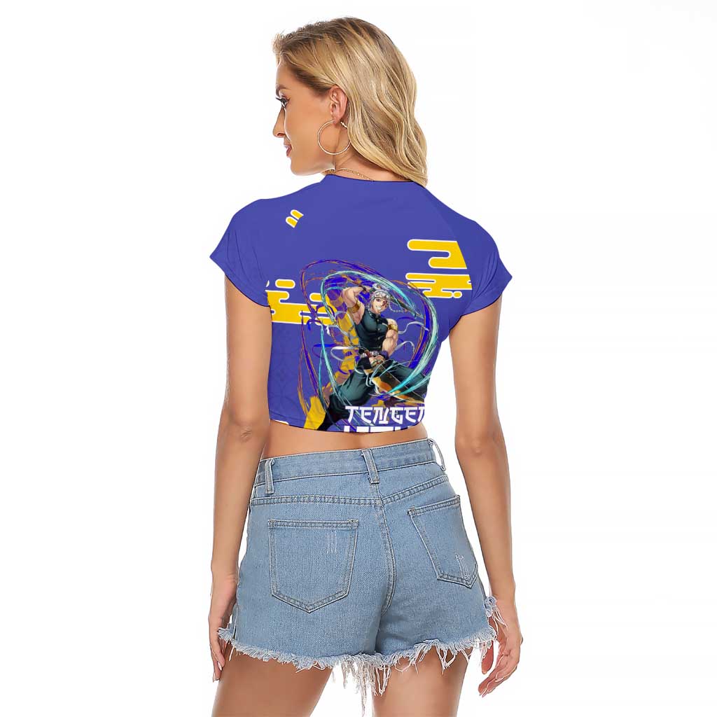 Tengen Uzui Demon Slayer Raglan Cropped T Shirt Vibrant Anime Soundwave Style