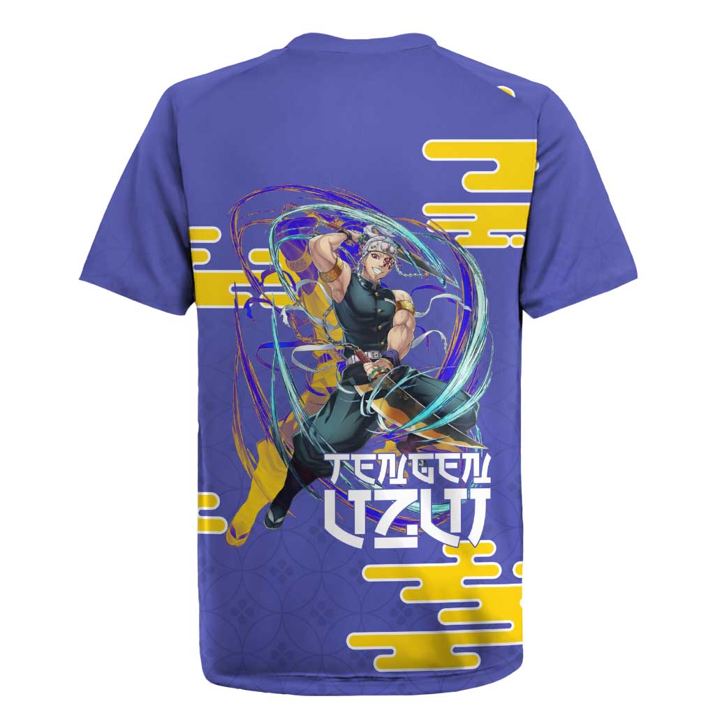 Tengen Uzui Demon Slayer Rugby Jersey Vibrant Anime Soundwave Style
