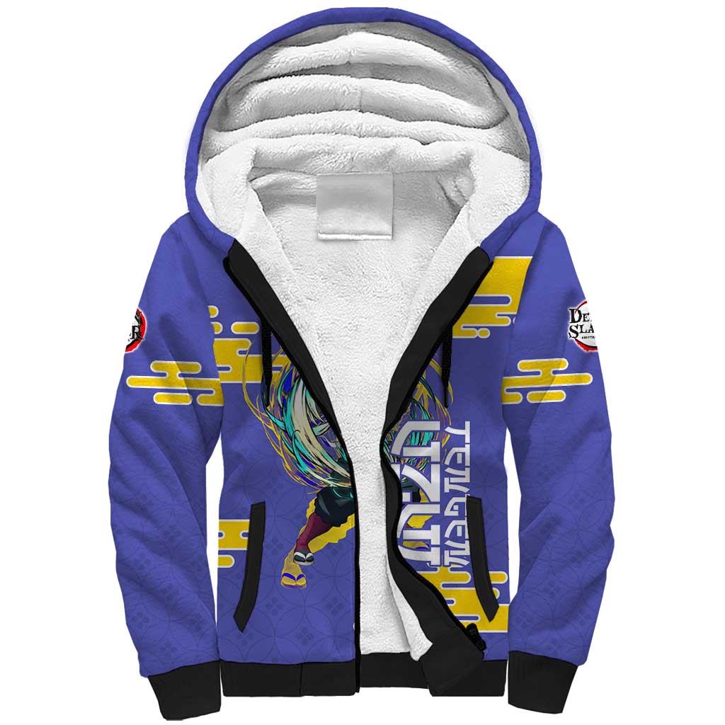 Tengen Uzui Demon Slayer Sherpa Hoodie Vibrant Anime Soundwave Style