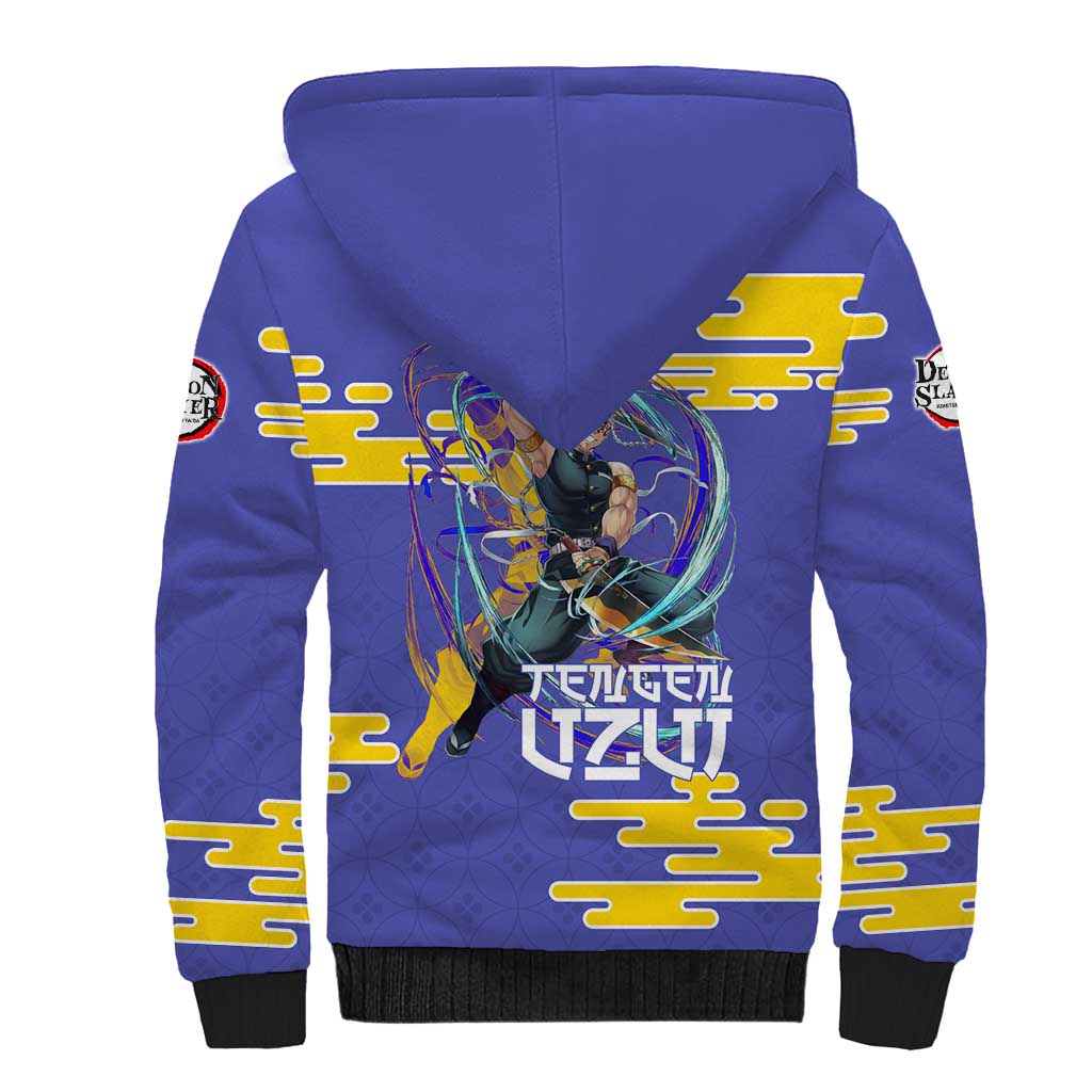 Tengen Uzui Demon Slayer Sherpa Hoodie Vibrant Anime Soundwave Style
