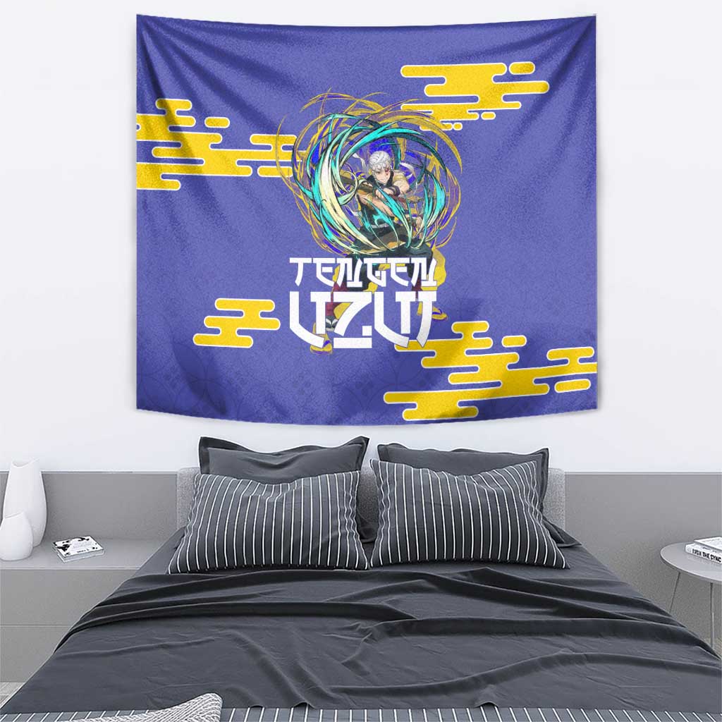 Tengen Uzui Demon Slayer Tapestry Vibrant Anime Soundwave Style