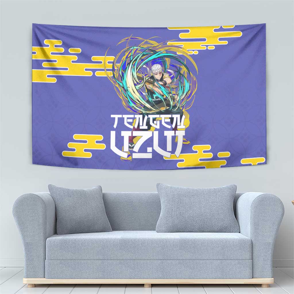 Tengen Uzui Demon Slayer Tapestry Vibrant Anime Soundwave Style