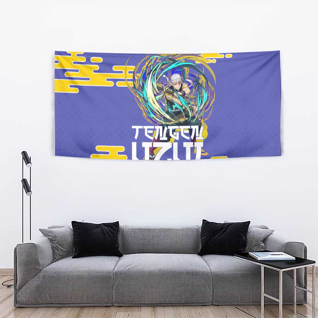 Tengen Uzui Demon Slayer Tapestry Vibrant Anime Soundwave Style