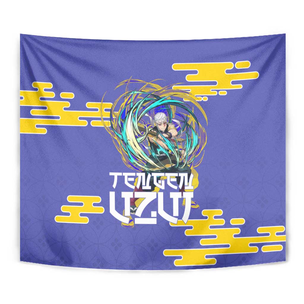Tengen Uzui Demon Slayer Tapestry Vibrant Anime Soundwave Style