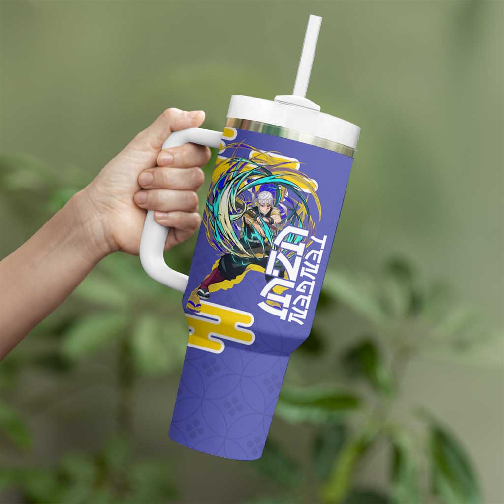 Tengen Uzui Demon Slayer Tumbler With Handle Vibrant Anime Soundwave Style