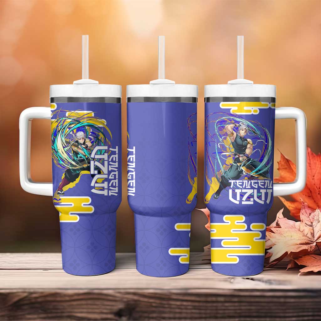Tengen Uzui Demon Slayer Tumbler With Handle Vibrant Anime Soundwave Style